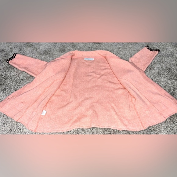 Vintage WILLOW Pink Black Cotton Tweed Blazer Shacket Jacket Women's Large - Picture 12 of 12